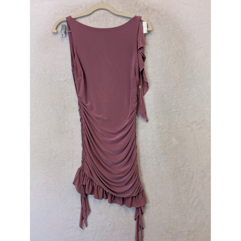 Windsor Ruffle Ruched Bodycon Dress Women's‎ Small Mauve Asymmetrical